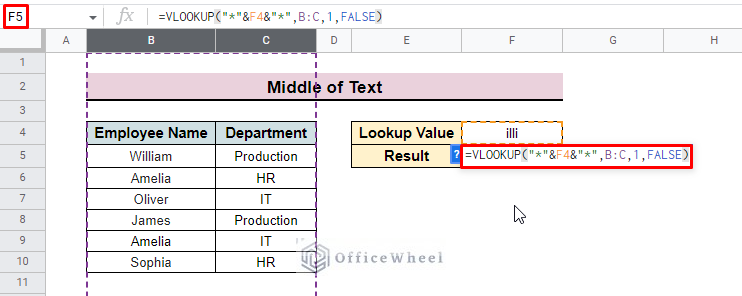 insert vlookup function in google sheets