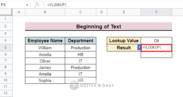 How to VLOOKUP for Partial Match in Google Sheets