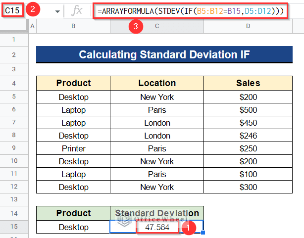 Overview of Calculating Standard Deviation IF in Google Sheets