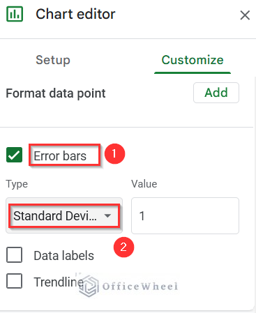 Adding Standard Deviation Error Bar