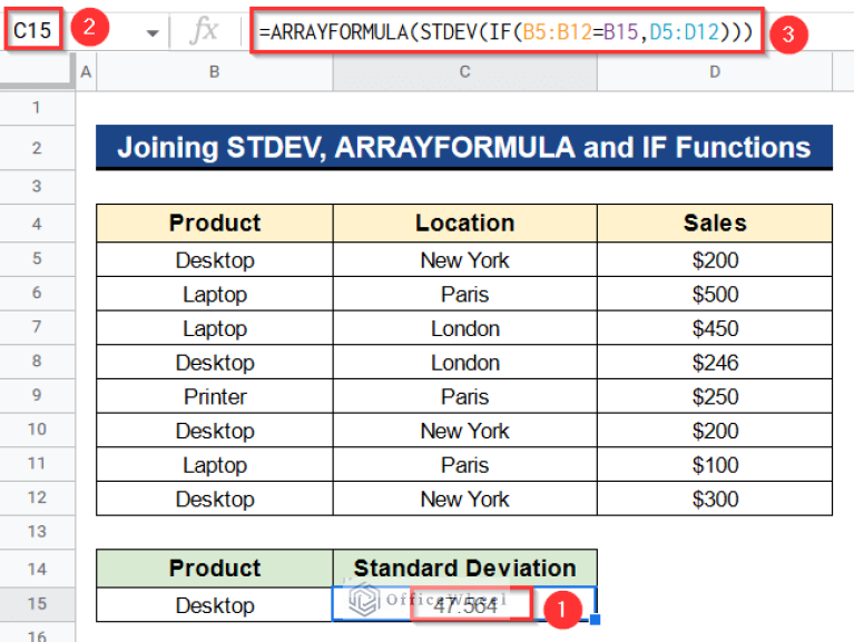 calculate-standard-deviation-with-if-condition-in-google-sheets
