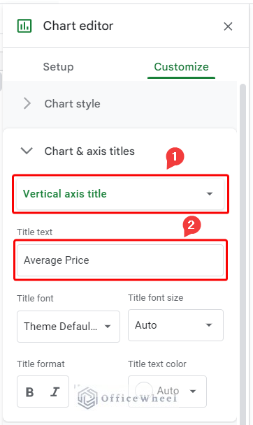 Setting Title text of Vertical axis title for aggregated chart