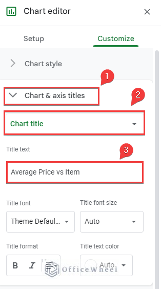 Setting Title text for aggregated chart