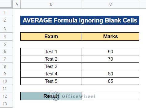 How to Ignore Blank Cells in AVERAGE Formula in Google Sheets
