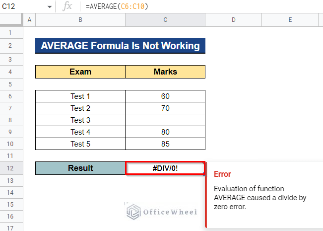 How to Ignore Blank Cells with AVERAGE Formula in Google Sheets