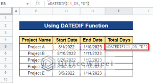 How to Calculate Time Between Dates in Google Sheets (6 Ways)