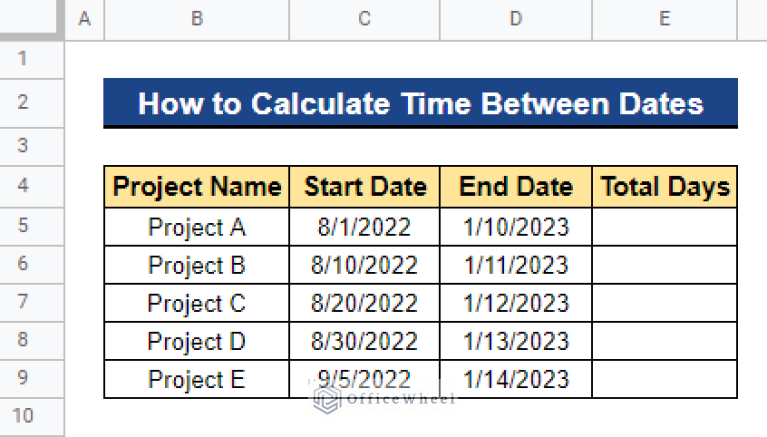 How to Calculate Time Between Dates in Google Sheets (6 Ways)