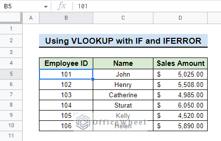 dataset used to check if value exist in range with vlookup function