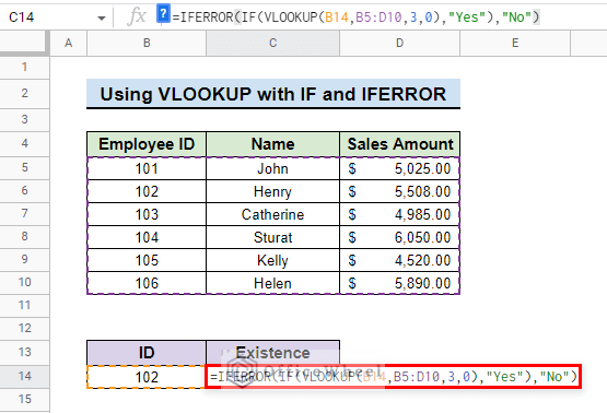 final formula to check if value exists in range with vlookup function