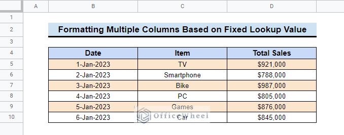 Conditional Formatting Multiple Columns Based on Fixed Lookup Value in Google Sheets with INDEX MATCH