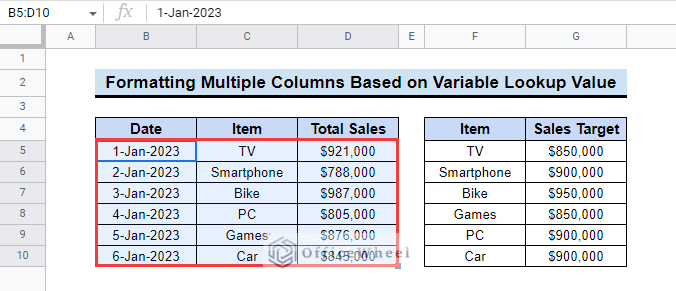Selecting multiple columns