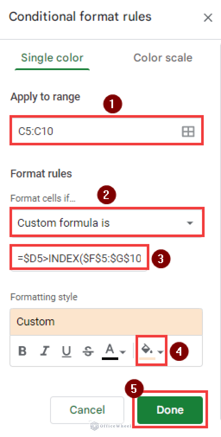 Google Sheets Conditional Formatting With INDEX MATCH google-sheets-conditional-formatting-with-index-match