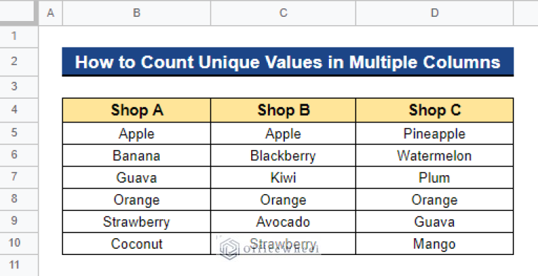 how-to-count-unique-values-in-multiple-columns-in-google-sheets