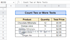 Use COUNTIF If Cell Contains Specific Text in Google Sheets