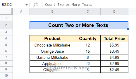 data for counting two or more texts at the same time