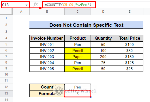 final output of cells do not contain specific text