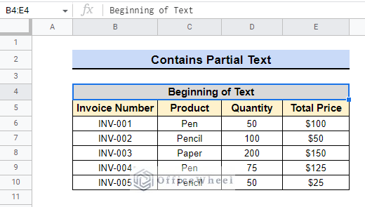 data for counting partial text