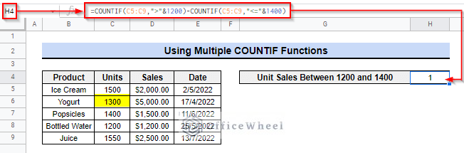 google-sheets-multiple-countif-greater-than-less-than-functions
