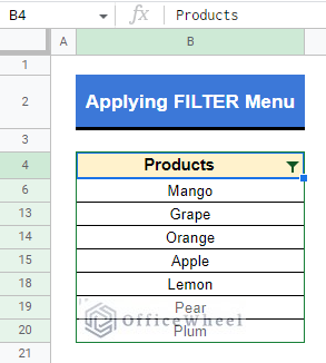 Applying Custom Formula in Filter Menu to filter unique rows in google sheets