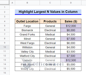 How to Find Largest Value in Column in Google Sheets (7 Ways)