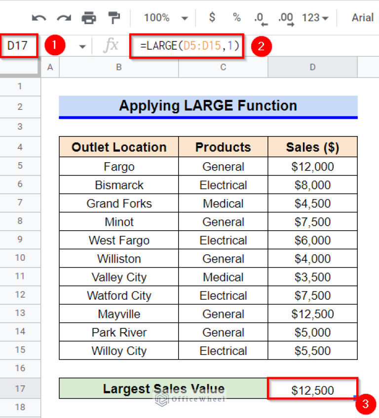 How to Find Largest Value in Column in Google Sheets (7 Ways)