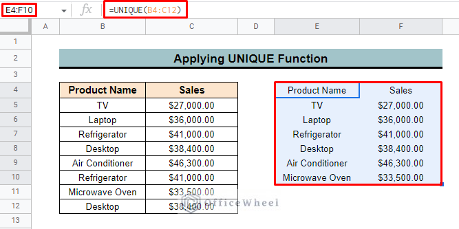 how-to-find-unique-values-between-2-columns-in-google-sheets