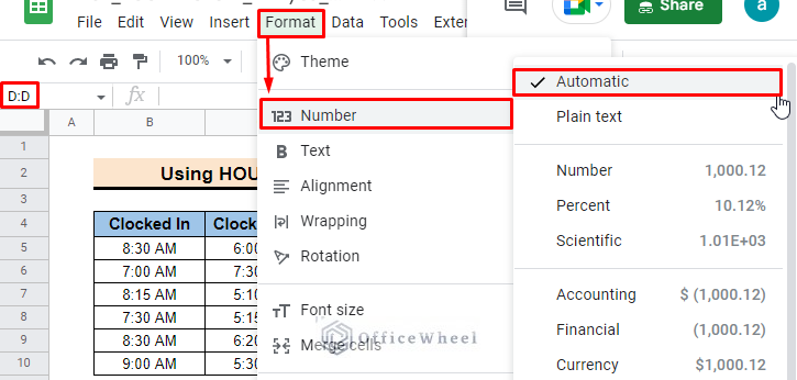 select automatic formatting for the method