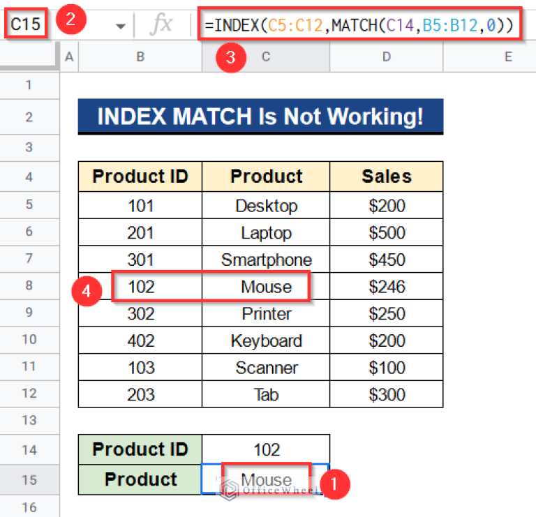  Fixed INDEX MATCH Is Not Working In Google Sheets 5 Fixes 