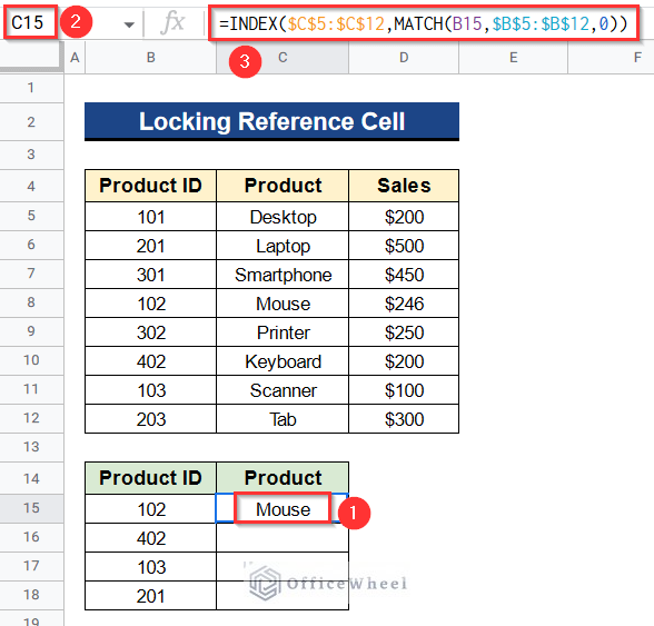 Inserting Formula by Locking Cell References