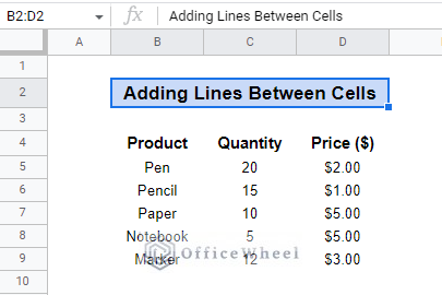 data for adding line between cells 