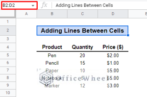 How to Insert Lines Between Cells in Google Sheets - OfficeWheel