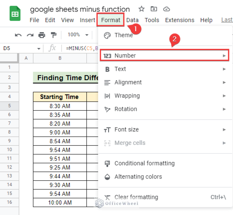 How To Use Minus Function In Google Sheets