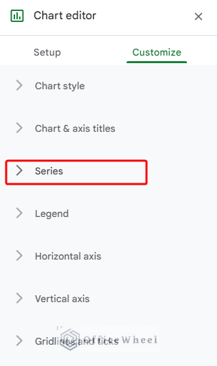 Selecting Series to customize chart