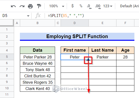 Using the Fill Handle Tool to Copy Formula to Other Cells