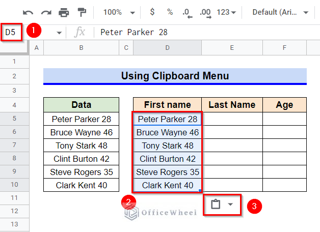 The Clipboard Menu Generated While Using Paste Command