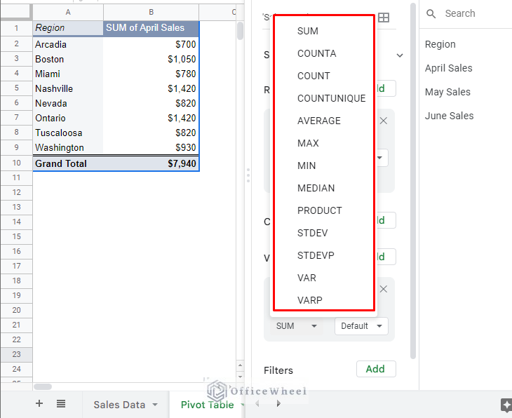 Google Sheets Add Calculated Field for Pivot Table with COUNTIF