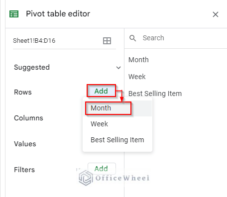 Add Rows to Pivot Table to Count Unique Values in Google Sheets