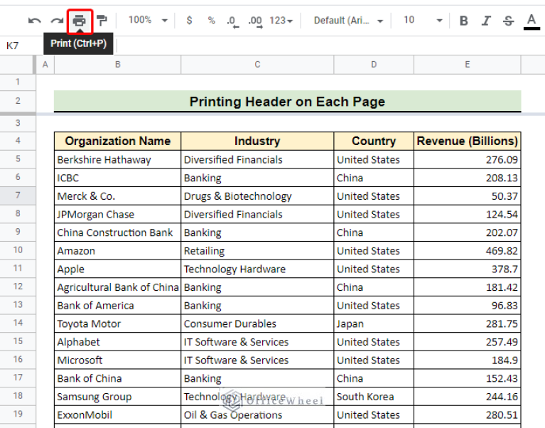 How to Print Header on Each Page in Google Sheets OfficeWheel