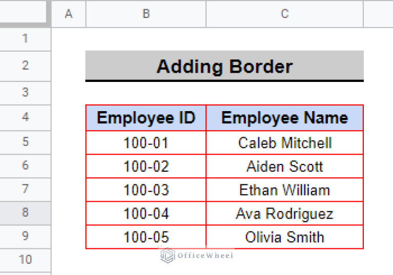 How to Add Red Border Around Cell in Google Sheets (Easy Steps)