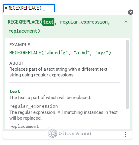 regexreplace function syntax