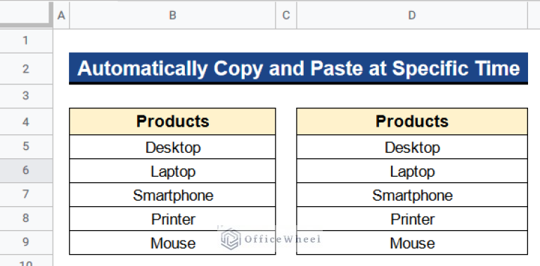 How to Copy and Paste Values Using Apps Script in Google Sheets