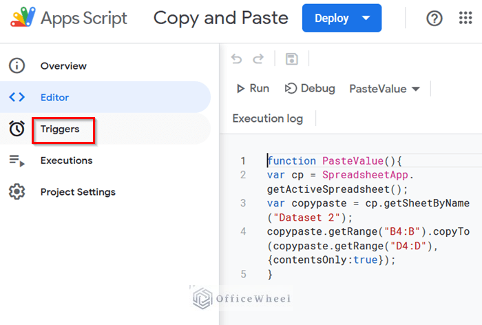 How to Copy and Paste Values Using Apps Script in Google Sheets