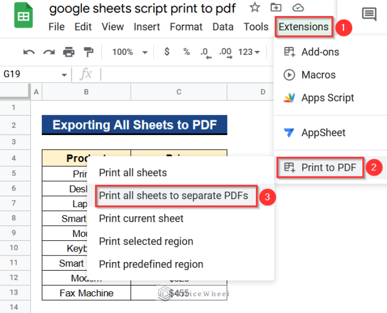 How to Print to PDF Using Apps Script in Google Sheets
