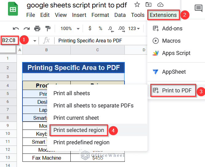 Going to Print Selected Region Option