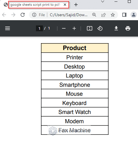 How to Print to PDF Using Apps Script in Google Sheets