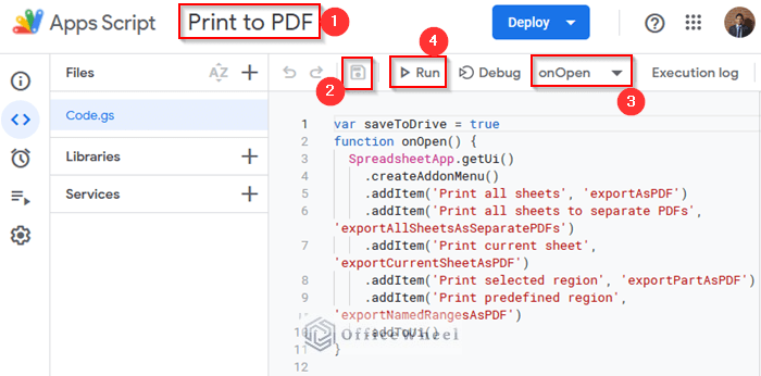 How to Print to PDF Using Apps Script in Google Sheets