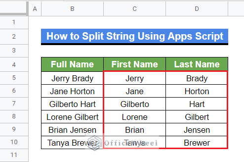 Split Script Example How to Split String Using Apps Script in Google Sheets