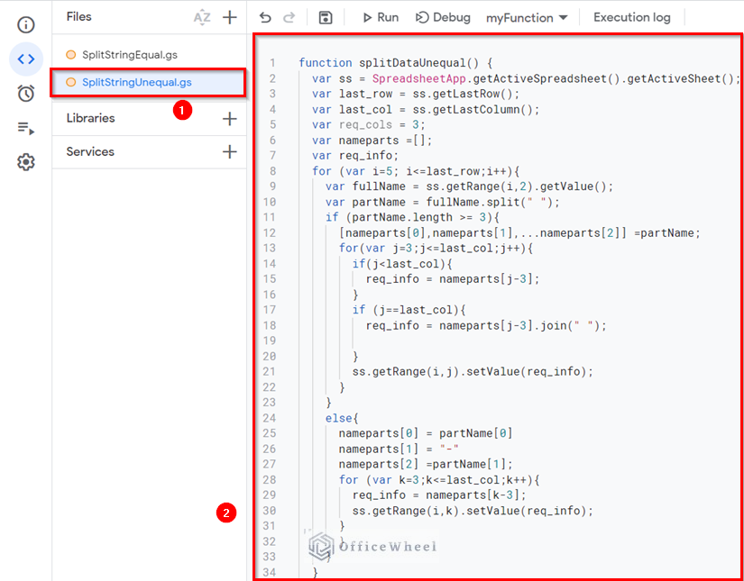 How to Split String Using Apps Script in Google Sheets