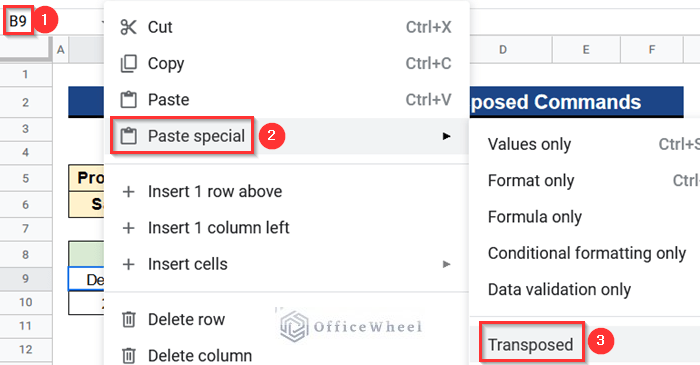 Using Transposed Command to Split Cell into Rows in Google Sheets