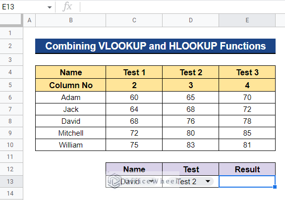 Using VLOOKUP and HLOOKUP Functions Together for Multiple Criteria in Google Sheets